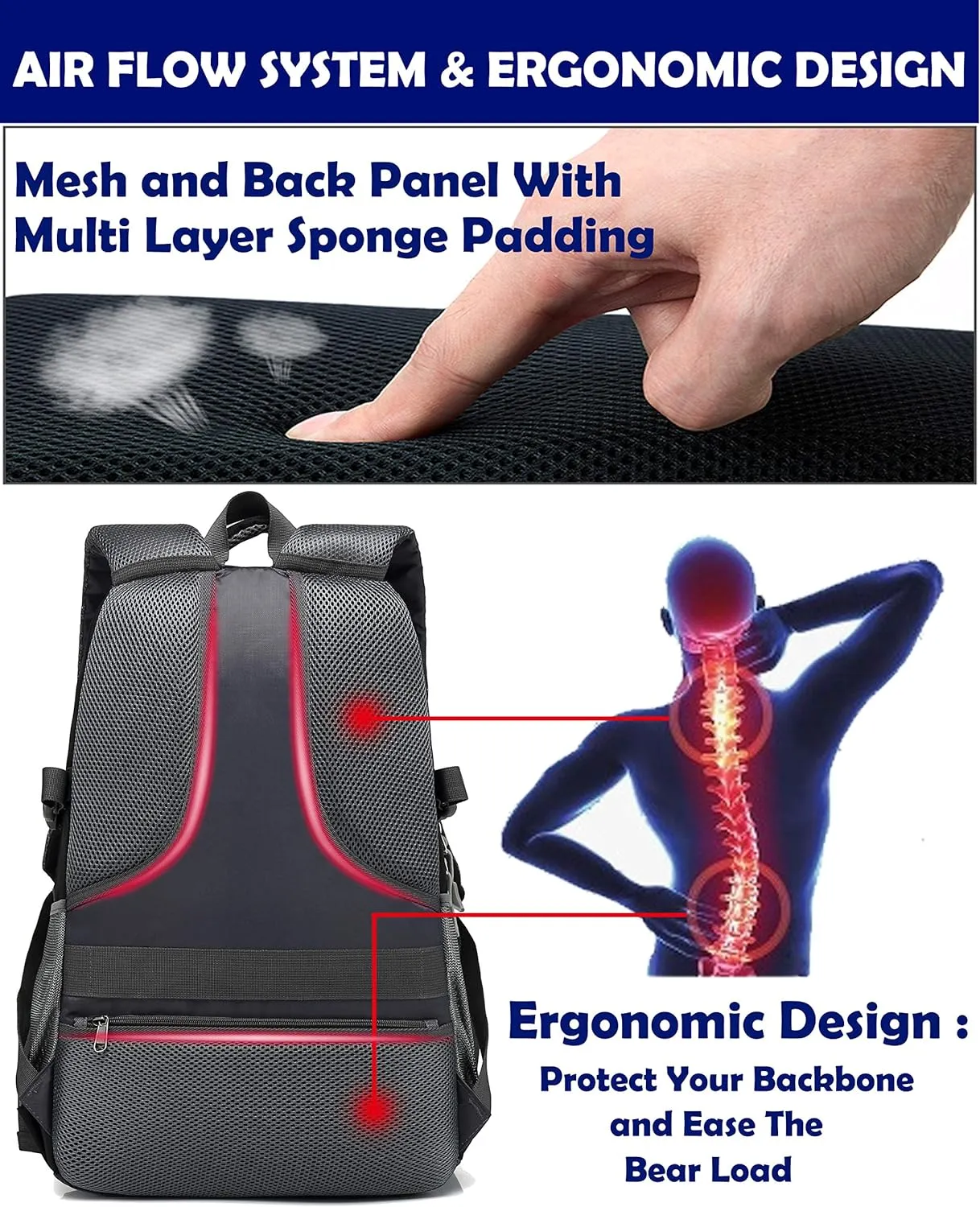 Backpack Bookbag for College Laptop Travel, Fit Laptop Up to 15.6 inch with USB Charging Port Multi Compartment Anti theft, Gift for Women Men (Purple)