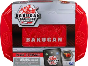 Bakugan, Baku-Storage Case with Dragonoid Collectible Action Figure and Trading Card, Red