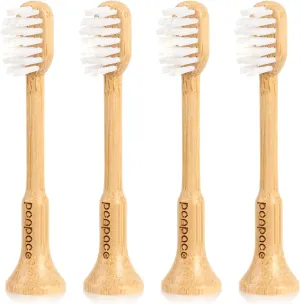 Bamboo Toothbrush Heads Compatible with AquaSonic, Extra Soft Castor-Oil Bristles for Sensitive Teeth, Eco-Friendly & Gentle Cleaning