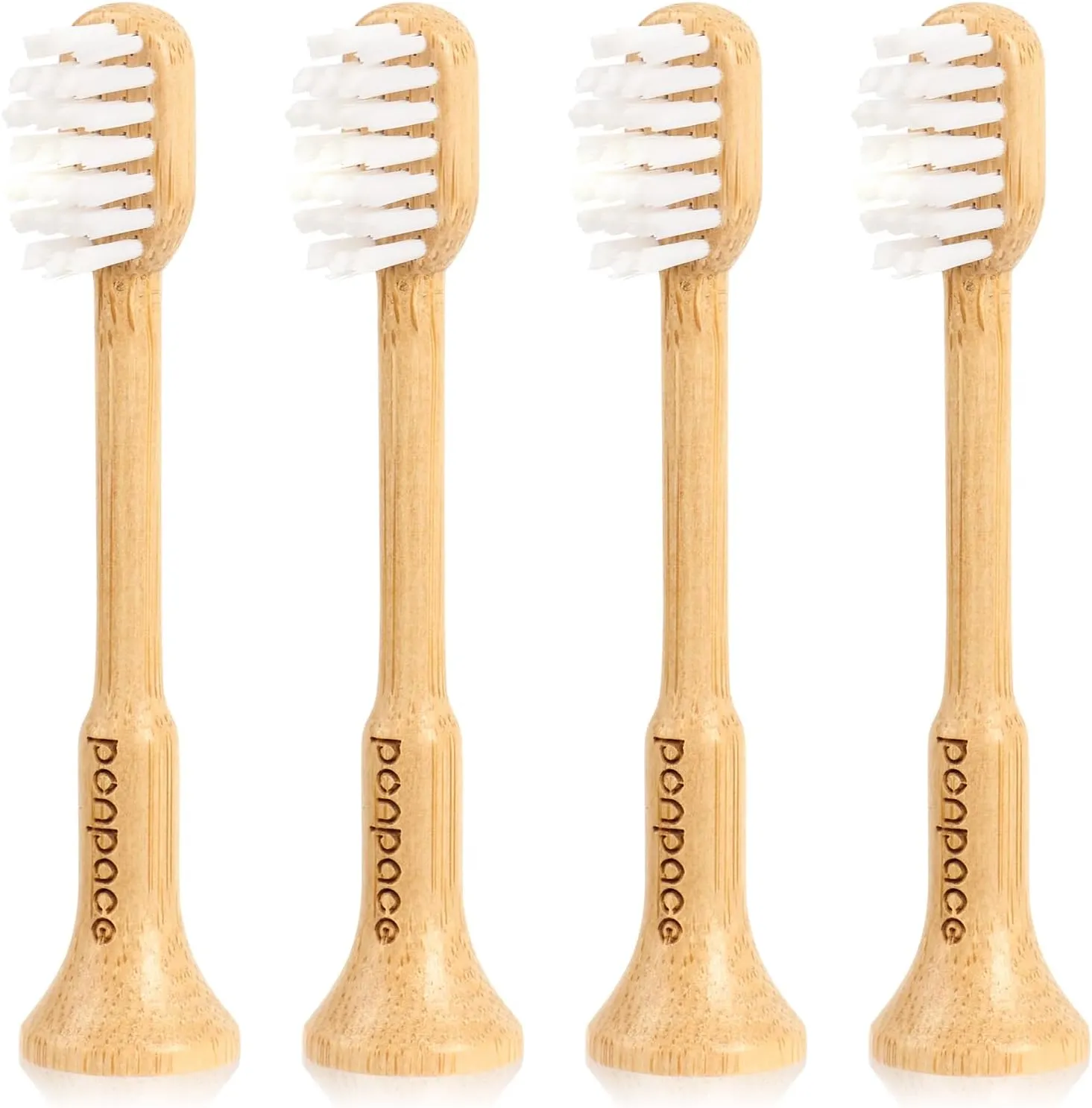 Bamboo Toothbrush Heads Compatible with AquaSonic, Extra Soft Castor-Oil Bristles for Sensitive Teeth, Eco-Friendly & Gentle Cleaning