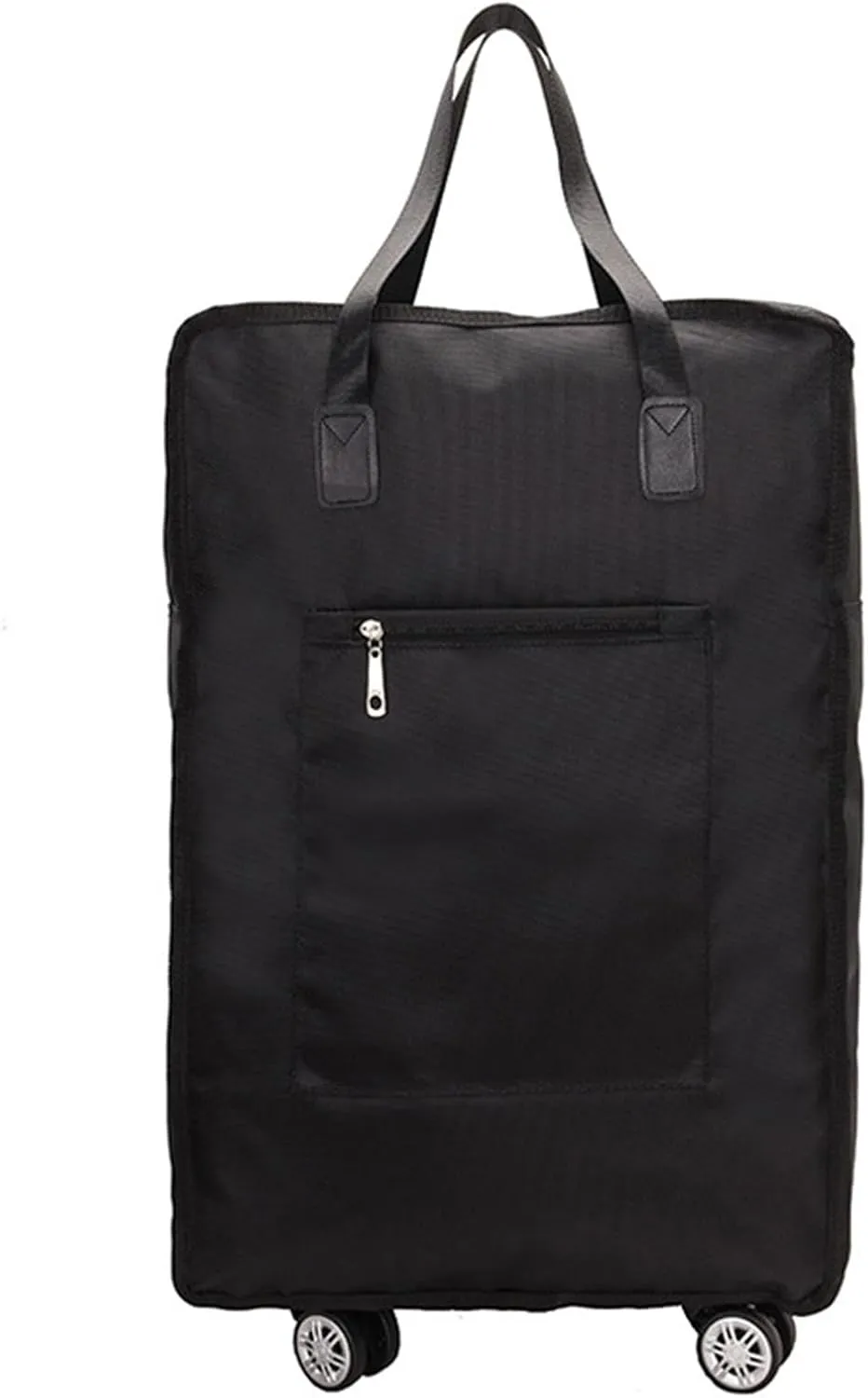 Barsine Foldable Duffel Bag with Wheels - Rolling Duffle Bag Luggage Carry On - Lightweight Suitcase, Black, 22in