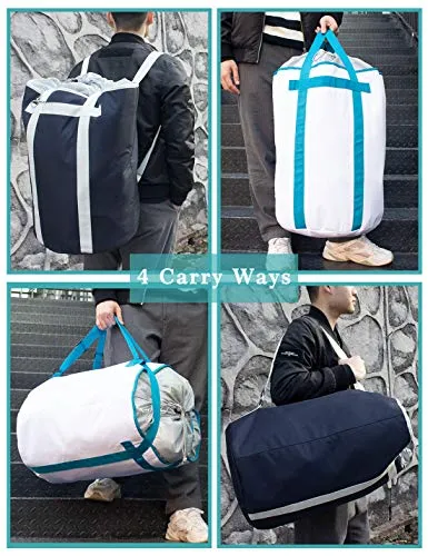 BASICPOWER Large Laundry Basket Foldable Laundry Bag Backpack, Water-Proof Storage Hamper with Adjustable Strap and Drawstring Closure Lid