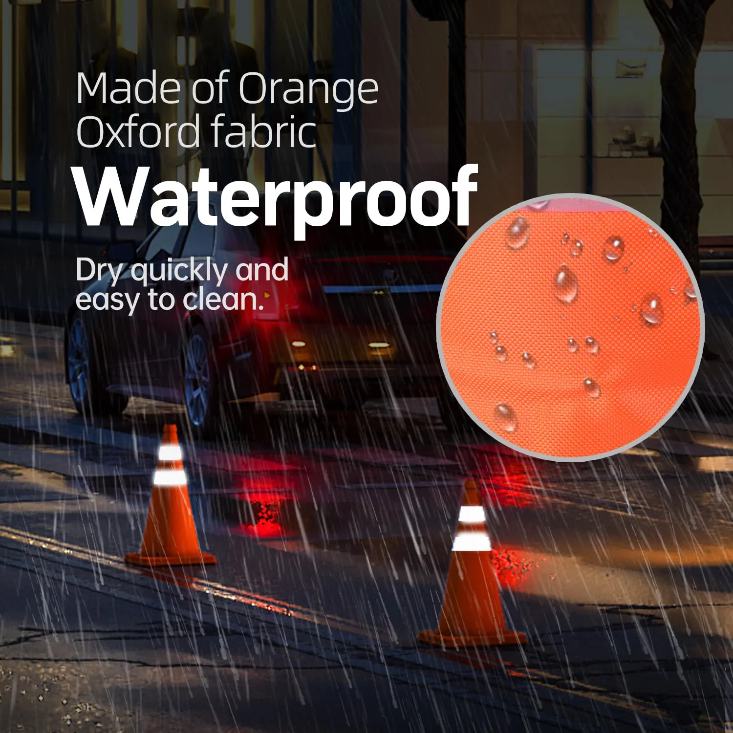 BATTIFE [4 Pack] 18 Inch Collapsible Traffic Safety Cones, Orange Cones, Multi Purpose Pop-up Cones with Reflective Collar, for Road Parking, Driving Practice