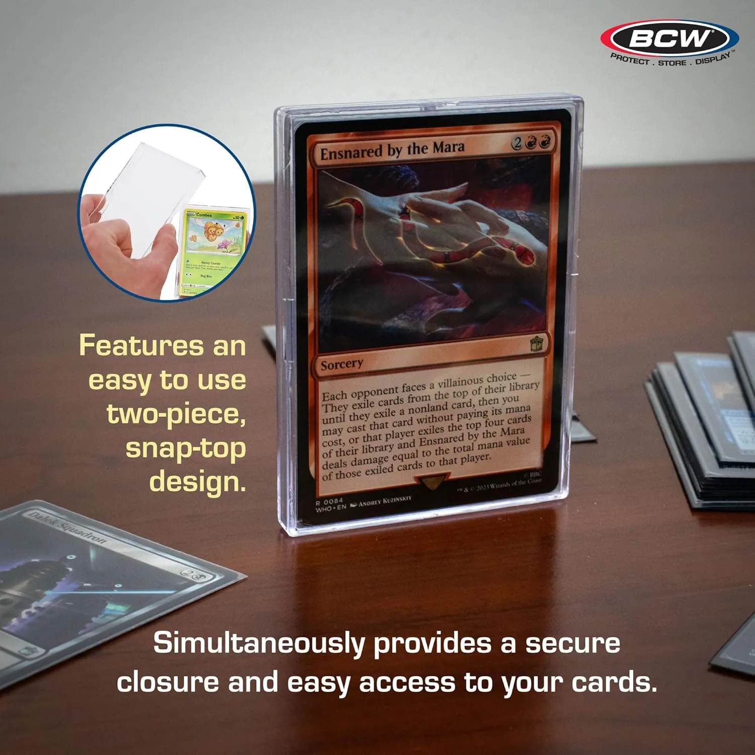 BCW 10 Card Slider Box - 6 Pack | Trading Card Storage Box | Sturdy, Stackable, Crystal-Clear Design for Magic The Gathering, Football, Basketball, Baseball | Card Case