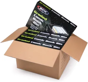 BCW Graded Comic Book Bin - Black, 5 Pack | Fits 30 Graded Comic Slabs | Acid-Free, Stackable Heavy-Duty Plastic Storage