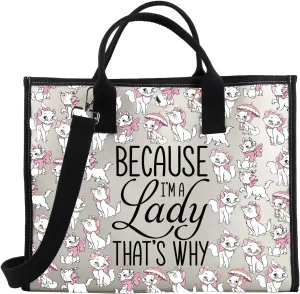 BDPWSS Marie Cat Gift Because I'M A Lady That's Why Marie Cats Lover Tote Bag Magic Kingdom Gift Cat Lover Handbag