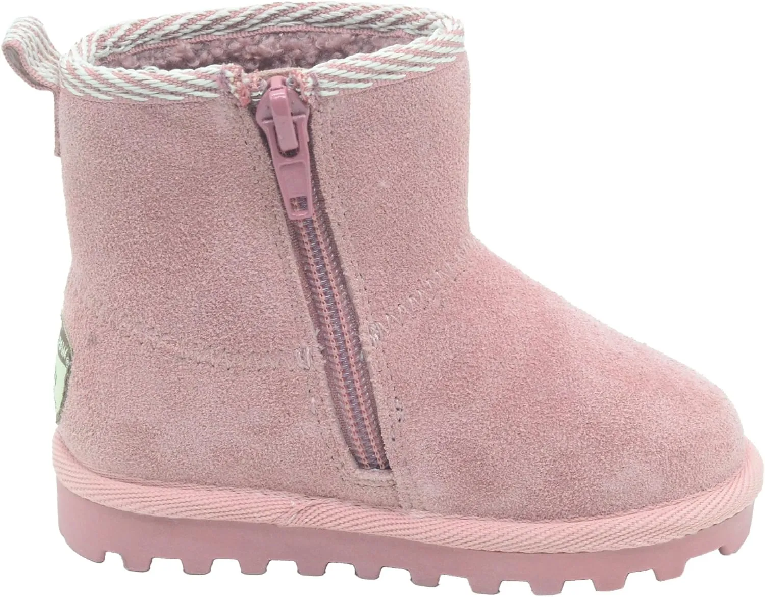 BEARPAW Toddler Winter Bootie with Faux-Fur Lining, Suede Shoes for Indoor and Outdoor, Babies' Soft Ankle Boots with Hard Bottom Soles