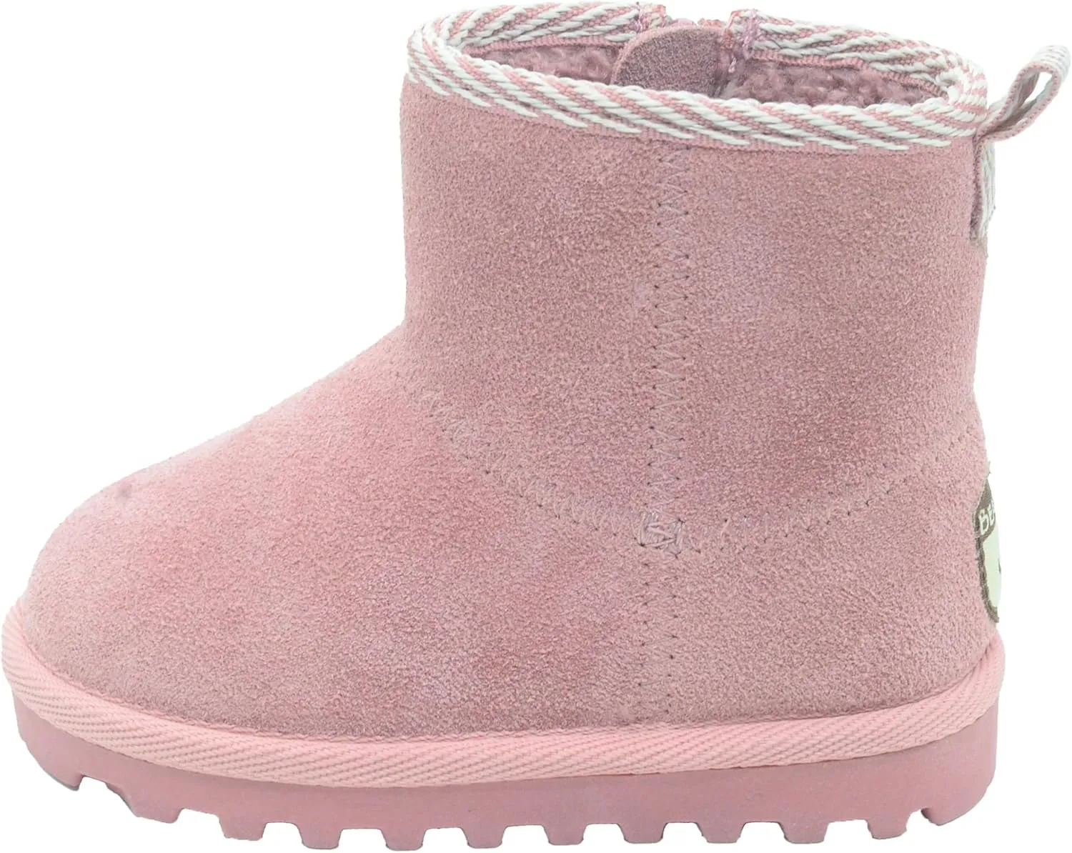 BEARPAW Toddler Winter Bootie with Faux-Fur Lining, Suede Shoes for Indoor and Outdoor, Babies' Soft Ankle Boots with Hard Bottom Soles