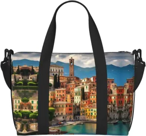 beautiful Italy print Travel Duffel Bag,workout duffel bag, overnight shoulder Bag,Weekender Bag for Women Men