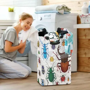 Beetles Colorful Bugs Large Laundry Baskets Washing Hamper Bag Funny Animals Dirty Clothes Storage Bin Toy book Clothing Holder With Handles For Home Bathroom Bedroom 50L