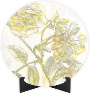 Belle Fleur Yellow I, Joyride Home Decor, JoyRide Home Décor Wood Plaque, 10"x10" Artist Designed Home Décor, Express Your Style.