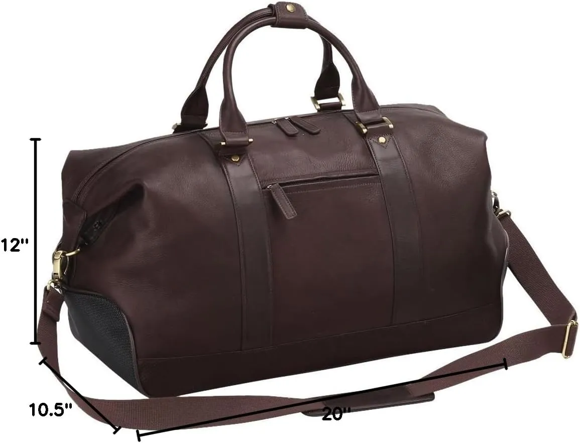 Bellino Eiffel Leather Duffle, Brown, One Size