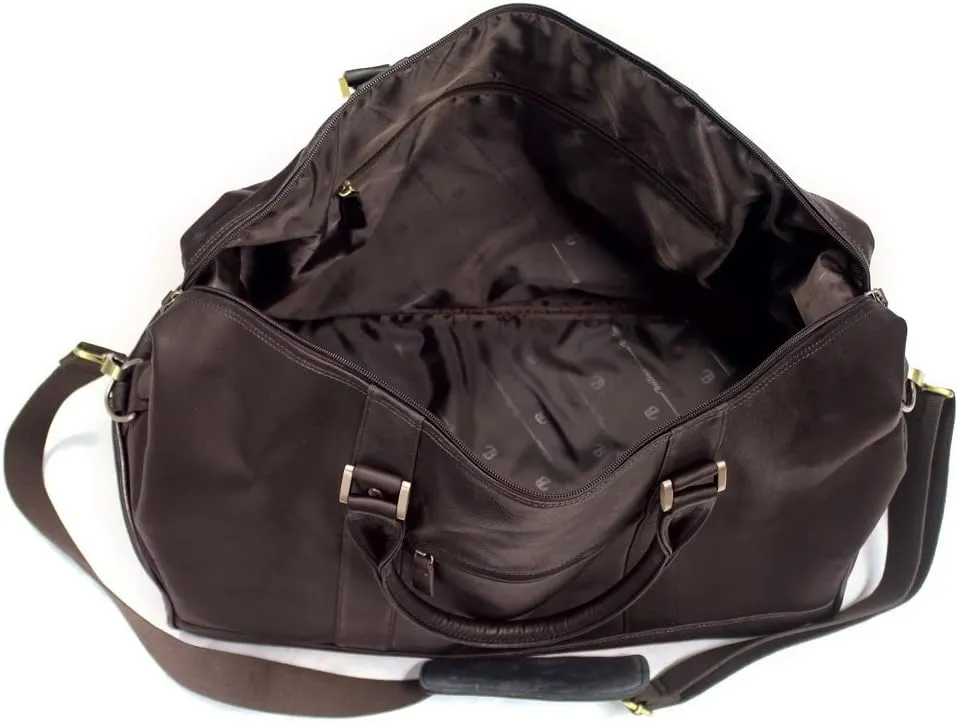 Bellino Eiffel Leather Duffle, Brown, One Size