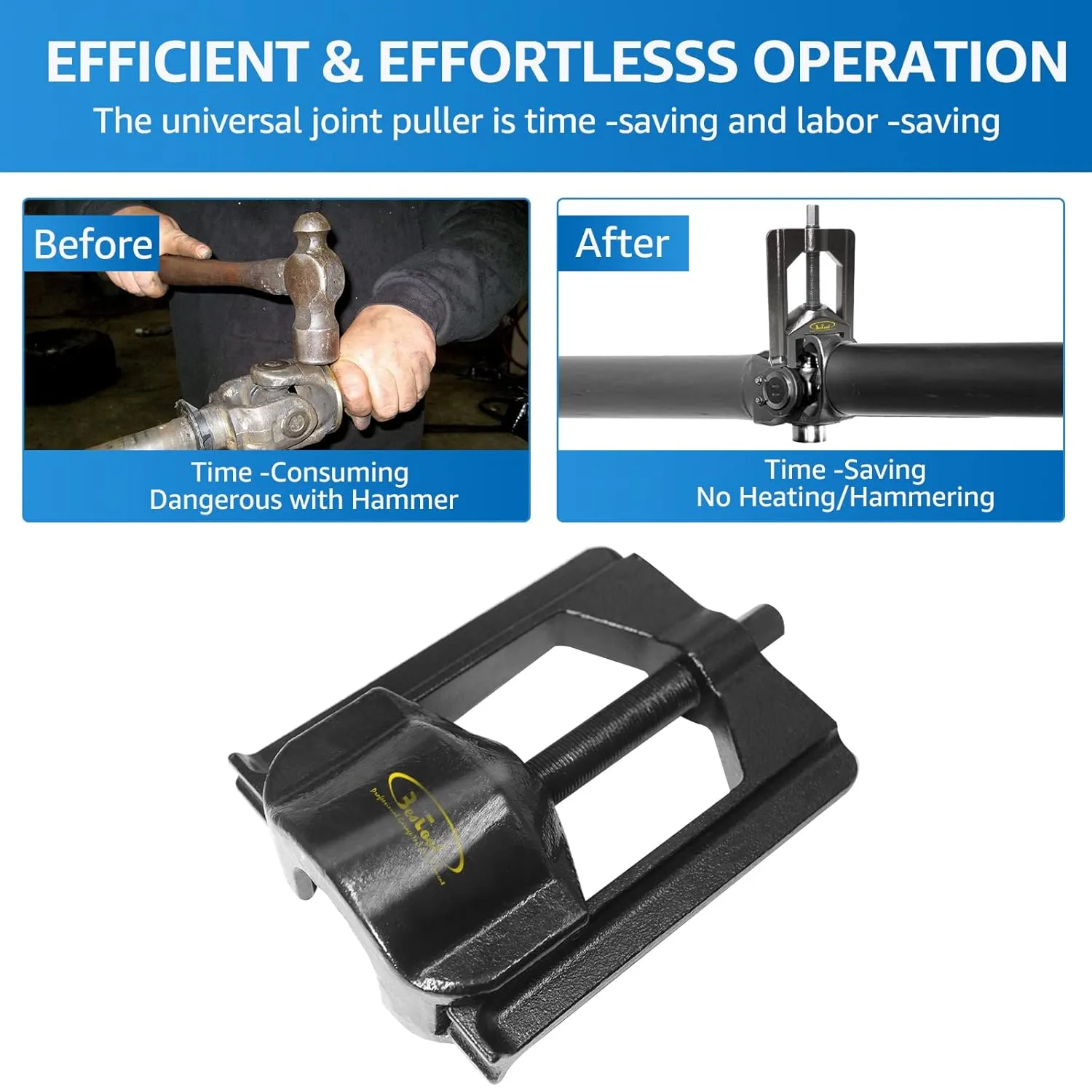 BESTOOL U Joint Puller for Intermediate Trucks, Heavy Duty U Joint Removal Tool, Extracts Universal Joints on Trucks, Busses & Farm Equipment, Class 4-6