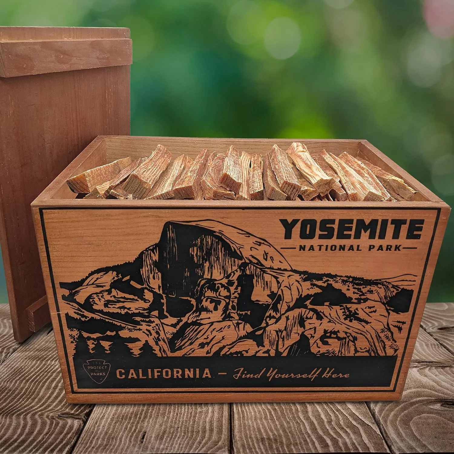 Betterwood Products 04405 Fatwood All-Natural Resin Firestarter in Wooden Crate for Refilling or Home Decorating, Yosemite, 13 Pound