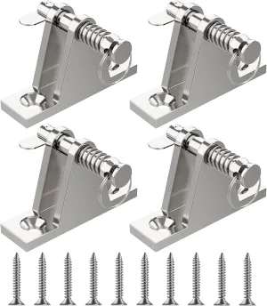 Bimini Top Deck Hinge Kit - 316 Stainless Steel Marine Hardware with Quick-Release Pins, 4 Hinges   10 Impact Screws - Corrosion-Proof Mounting for Boats, Kayaks, Canoes