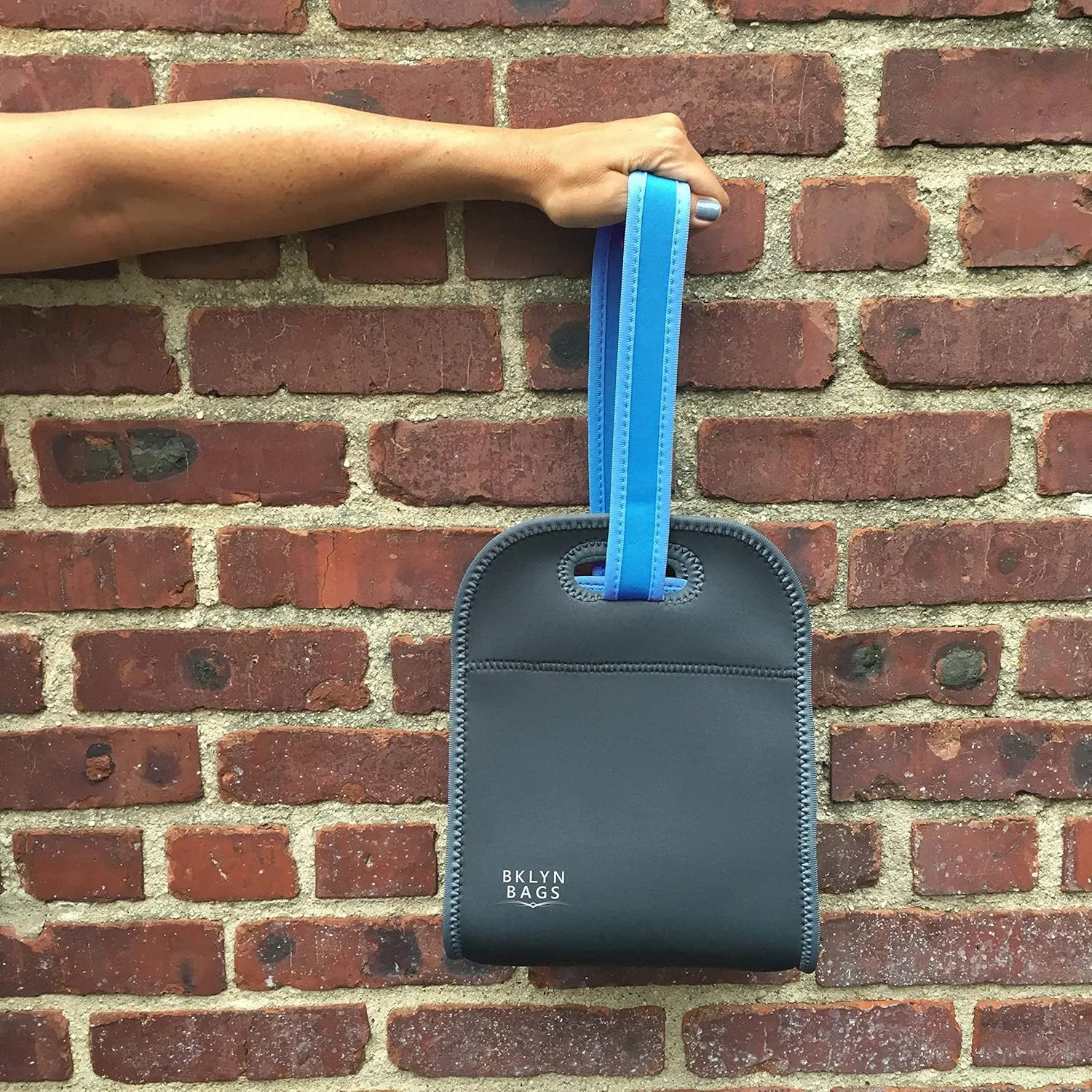 BKLYN Bento Eco-Friendly Neoprene Lunch Bag, Blue/Black, Unisex