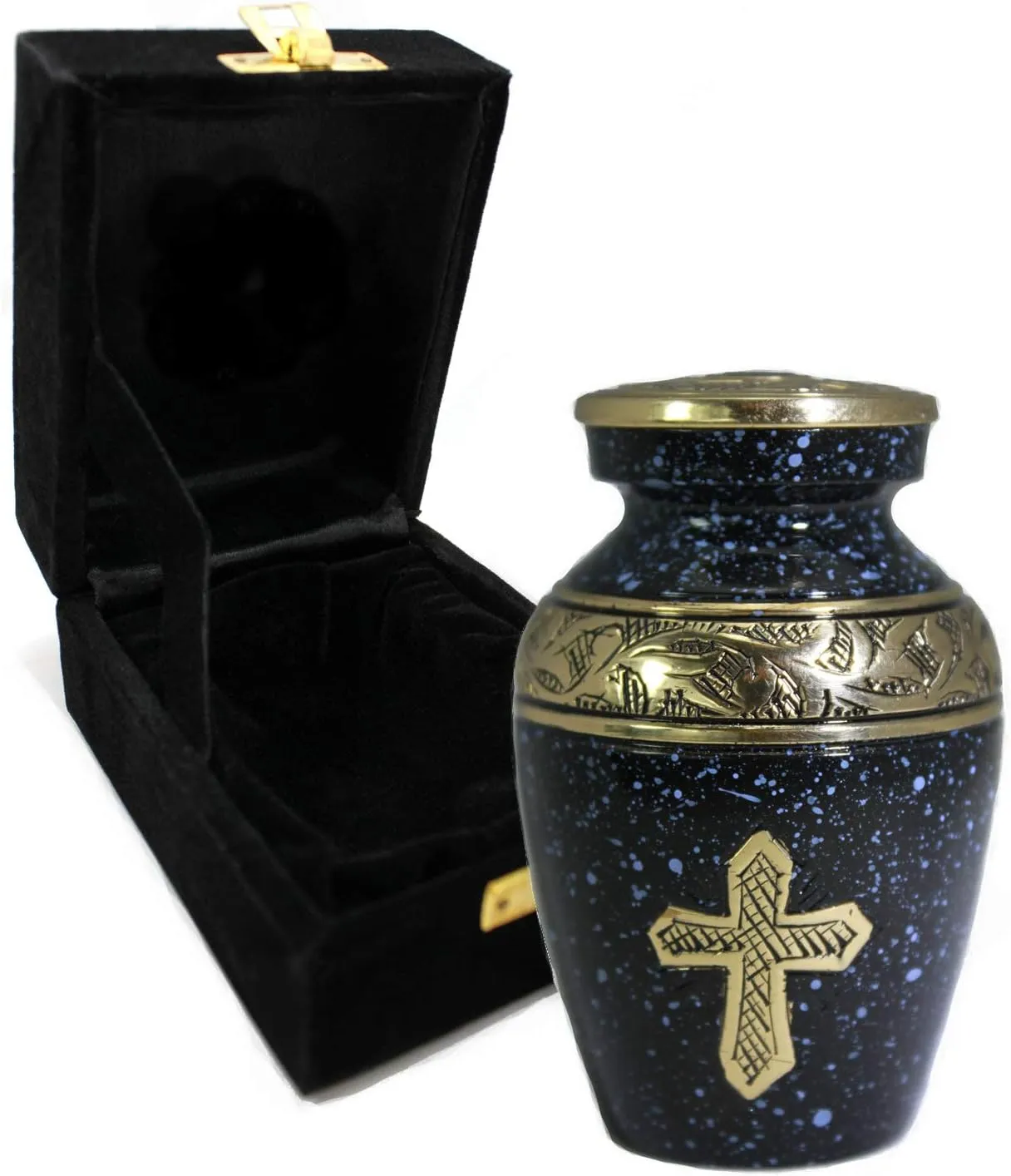 Black Cross Cremation Urn for Ashes Adult Male - Beautifully Handcrafted Decorative Urns & Personalized Cremation Urns for Human Ashes Adult Man