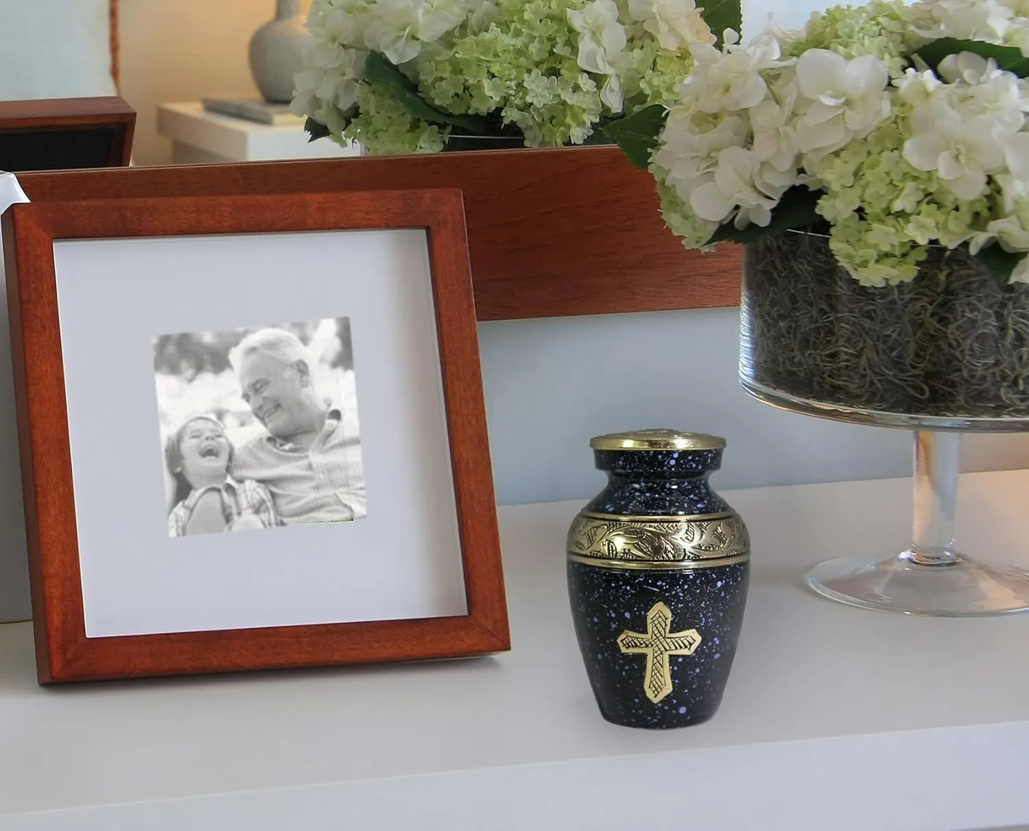 Black Cross Cremation Urn for Ashes Adult Male - Beautifully Handcrafted Decorative Urns & Personalized Cremation Urns for Human Ashes Adult Man