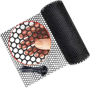Black Plastic Wire Mesh Fence, 15.7IN x 32.9FT Roll,Decorative Fences for Poultry, Dogs, Rabbits, Snake Barrier Plastic Chicken Wire Mesh (15.7IN x 32.9FT Black)