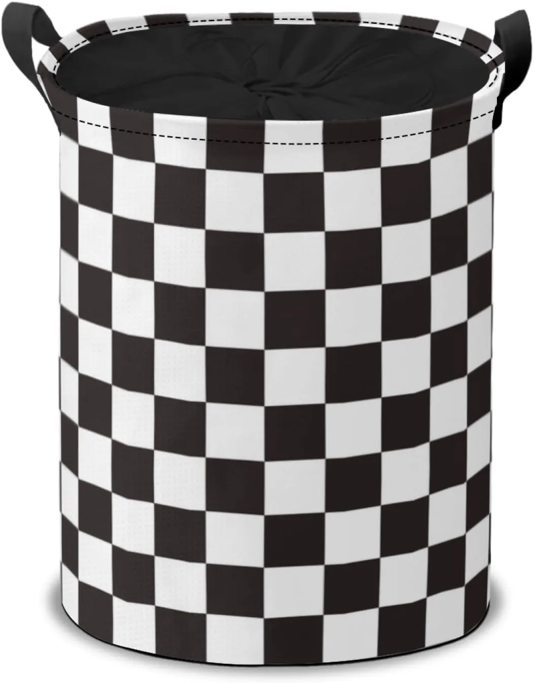 Black White Checkered Laundry Hamper Basket,Classic Black White Checker Collapsible Portable Laundry Bag,Storage Bins Baskets,Baby Laundry Basket,Toys Storage Basket,Gifts Basket, Bedroom Home Decor