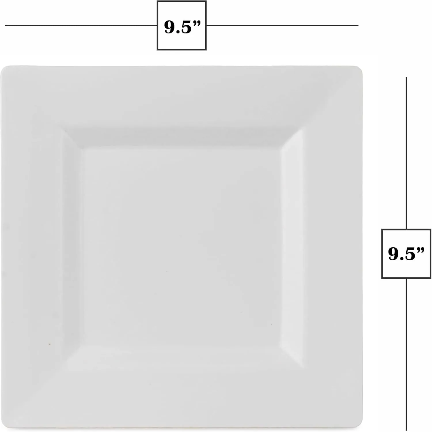 BloominGoods Plastic Disposable Square Dinner Plates | 50-Pack 10 inches White Square Plates | Ideal for Weddings, Parties, & Catering | Heavy Duty & Non Toxic