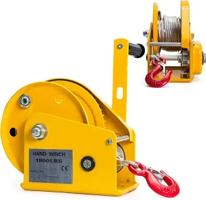 Boat Trailer Winch, Heavy Duty Hand Winch, Pulling Lifting Loading Tool for Boat Trailers Trucks Pickups Caravan, High Temperature Quenched Gear