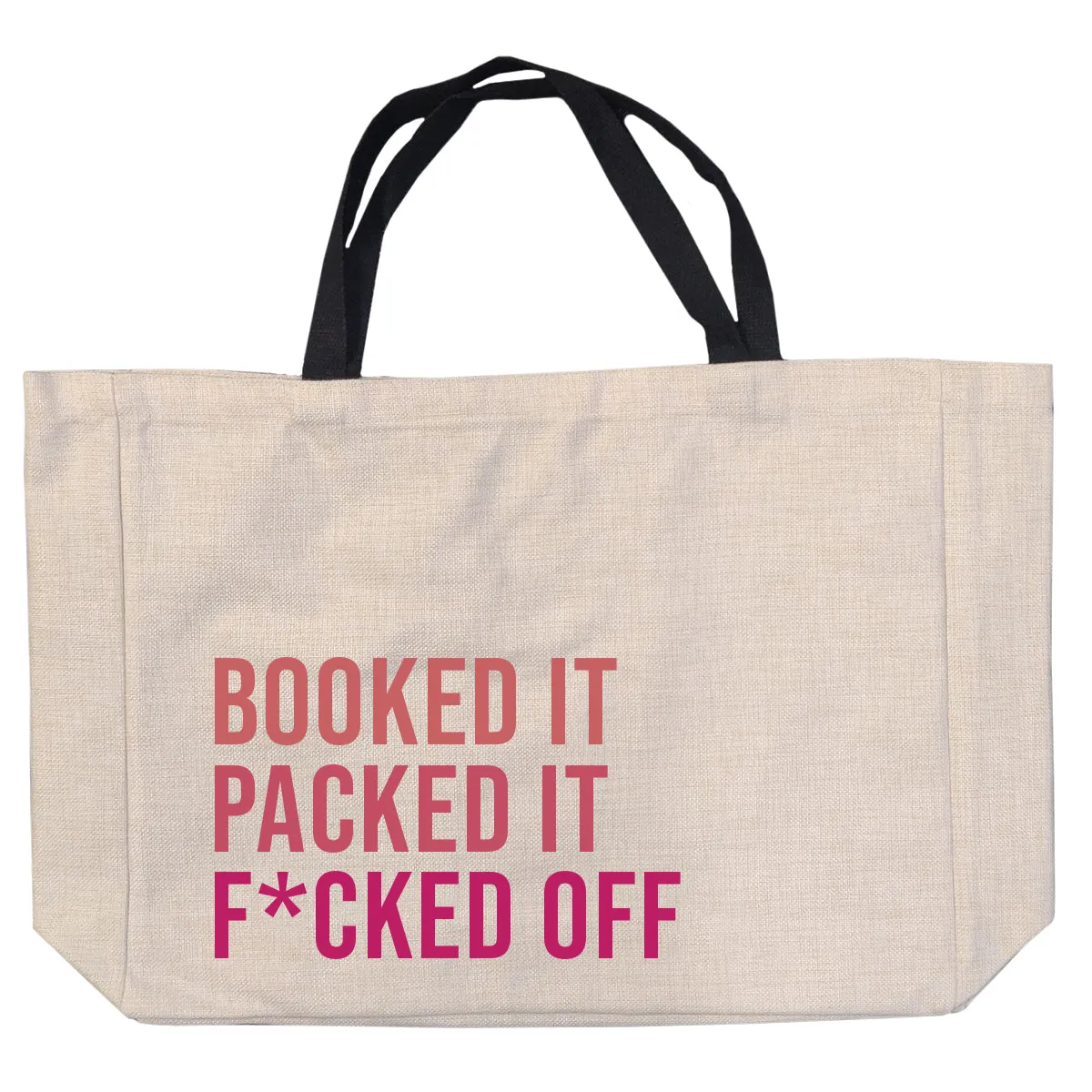 Booked it, packed it... linen style bag