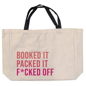 Booked it, packed it... linen style bag
