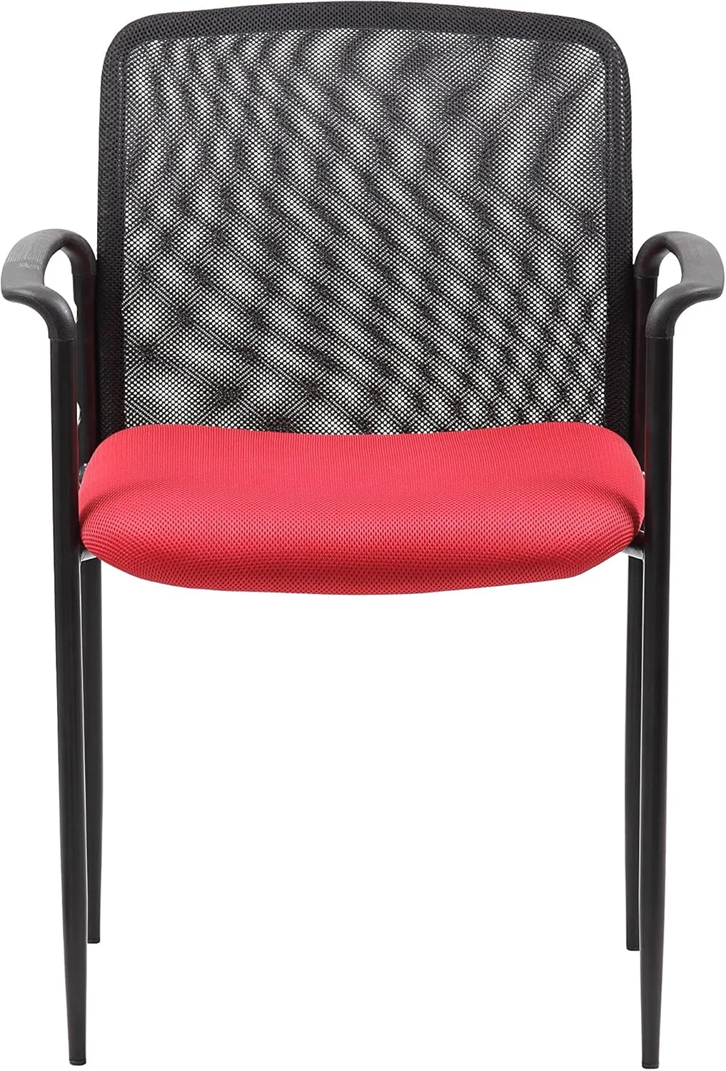Boss Office Products Stackable Mesh Guest Chair in Red