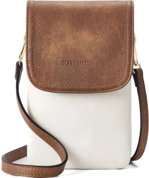 BOSTANTEN Weekender Bags for Women Leather Travel Duffel Overnight Bag Large Duffle with Shoe Compartment &Trolley Sleeve and Leather Small Crossbody Bags for Women Designer Cell Phone Bag Wallet