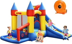 BOUNTECH Inflatable Bounce House, Bouncy House for Kids 5-12 Indoor Outdoor Party Family Fun with 780W Blower, 50PCS Balls, Portable Toddler Bouncy Castle for Yard, Park, Backyard Birthday Party Gifts
