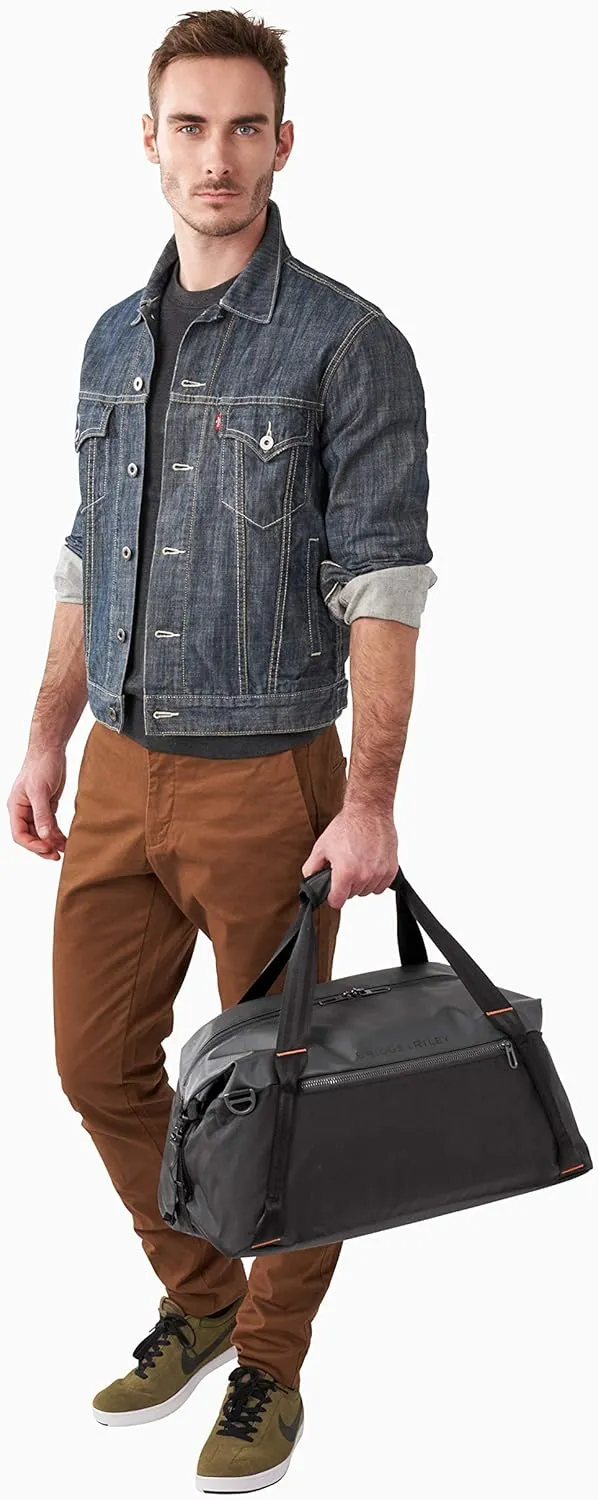 Briggs & Riley Cargo Satchel Duffle Bag for Travel & Gym - Weekender Bag for Women & Men, Overnight Luggage with Self Repairing Zipper, Adjustable Shoulder Strap - ZDX Collection, Black