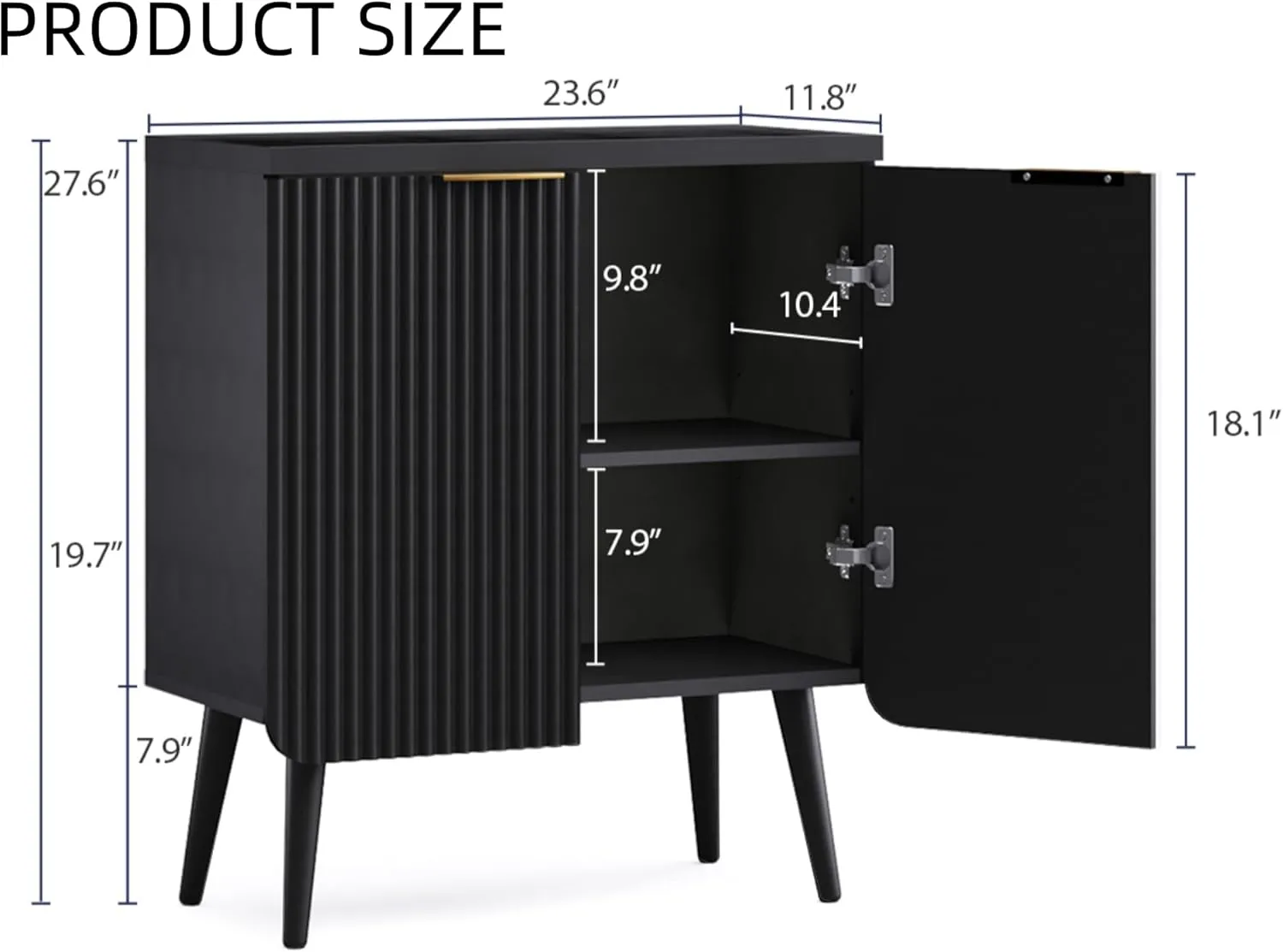 Buffet Cabinet, Sideboard Cabinet Modern Kitchen Buffet Storage Cabinets with Doors and Shelves, Wood Farmhouse Coffee Bar Station for Entryway & Dining Room & Living Room, Black
