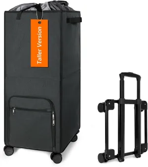 Bukere Extra Large 2 in 1 Rolling Laundry Basket with Wheels, 110L Freestanding Collapsible Laundry Hamper Bag with Removable Wheeled Cart for Clothes Storage College Dorm Apartment Laundry Room