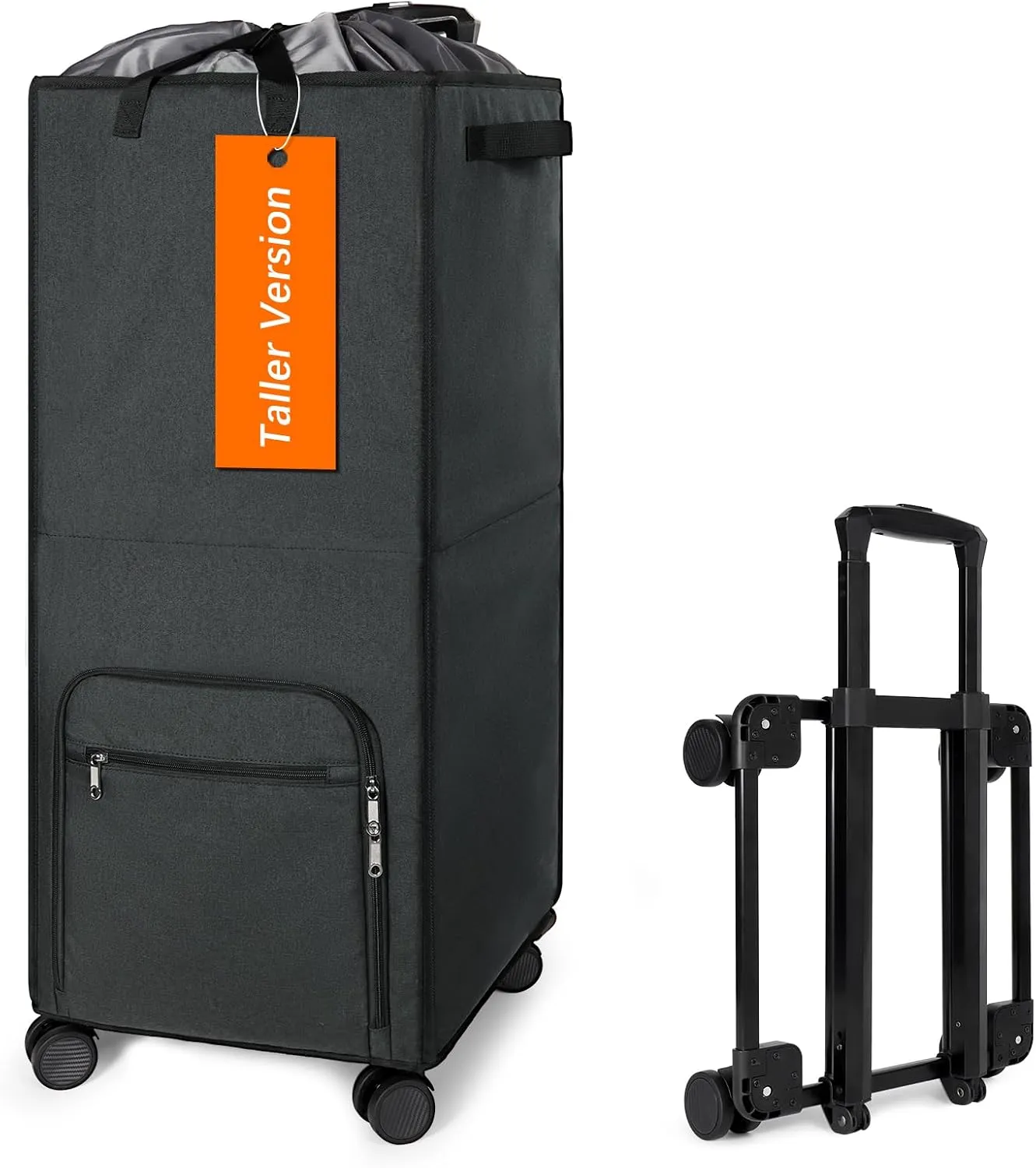 Bukere Extra Large 2 in 1 Rolling Laundry Basket with Wheels, 110L Freestanding Collapsible Laundry Hamper Bag with Removable Wheeled Cart for Clothes Storage College Dorm Apartment Laundry Room