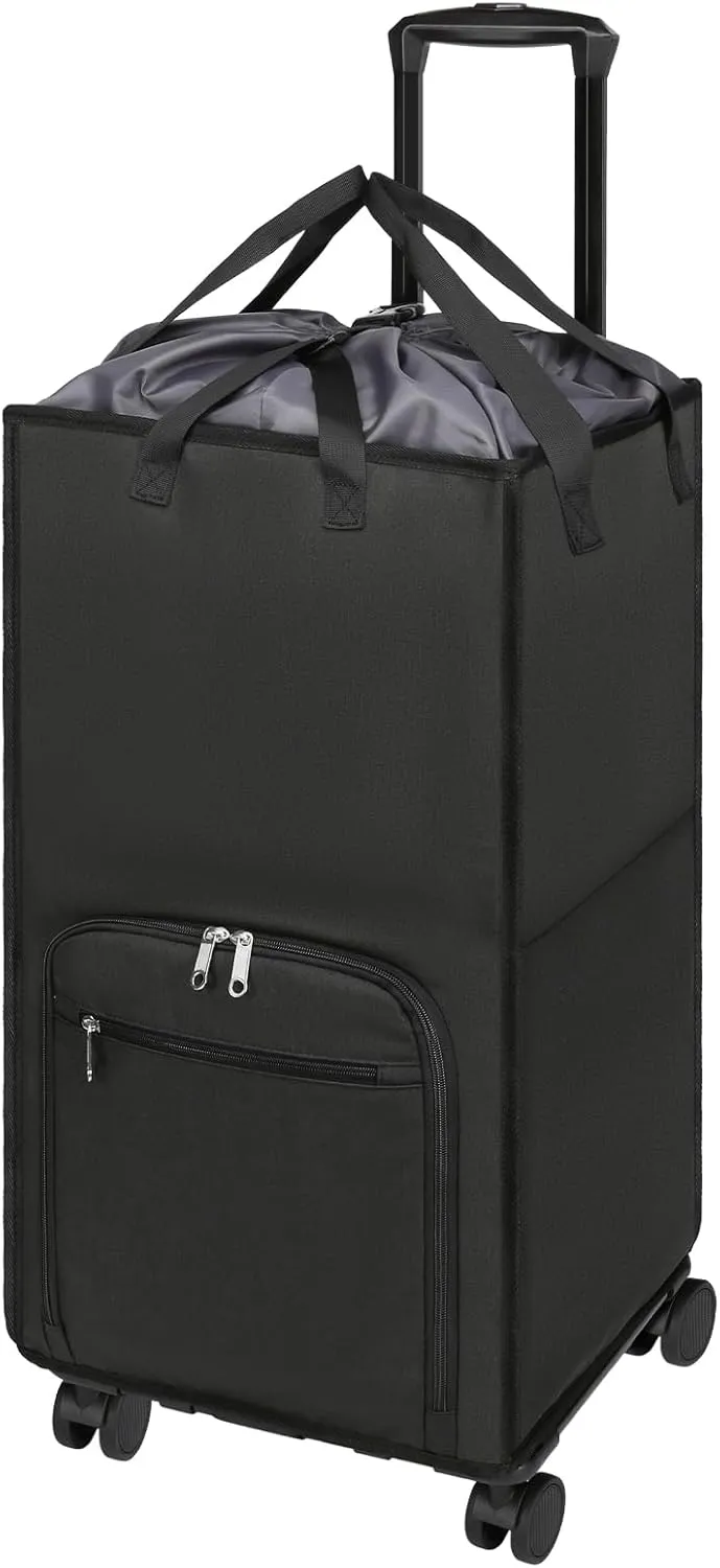 Bukere Extra Large Rolling Laundry Basket with Wheels, 90L Freestanding Collapsible Laundry Hamper Bag for Clothes Storage, Removable Wheeled Cart for College Dorm Apartment Laundry Room Bathroom