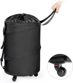 Bukere Laundry Hamper with Wheels, Extra Large 3 in 1 Pop Up Rolling Laundry Basket, Collapsible Freestanding Wheeled Laundry Carry Bag for Storage, Laundry Room, Bathroom, Apartment, College Dorm