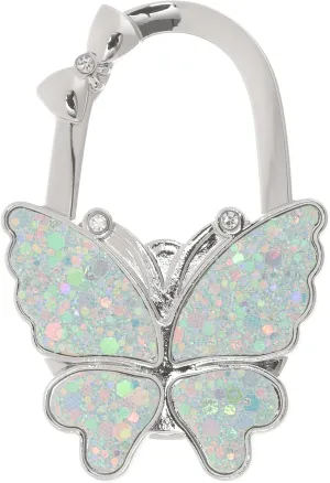 Butterfly Purse Hook Foldable Handbag Hanger Crystal Rhinestone Table Hanger Bag Holder for Home Office Desk Tables A