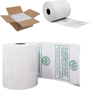 BuyRegisterRolls [Pack of 50 Rolls - 52 GSM ] Width 3 1/8 Thermal Paper x 230 Feet Length Eco Friendly - BPA FREE
