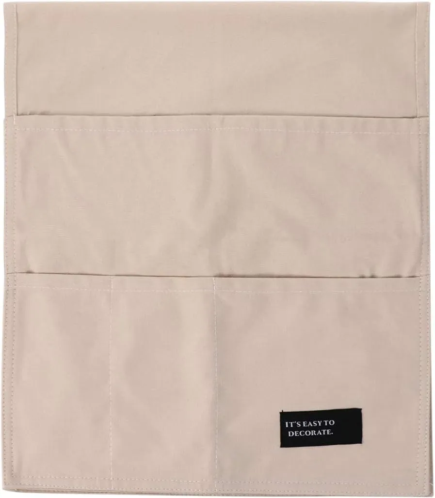 Cabilock Sundry Bag for Sofa Armrest Cotton Fabric 4 Grids for Different Sizes Non-Slip Reusable Simple and Stylish for Living Room