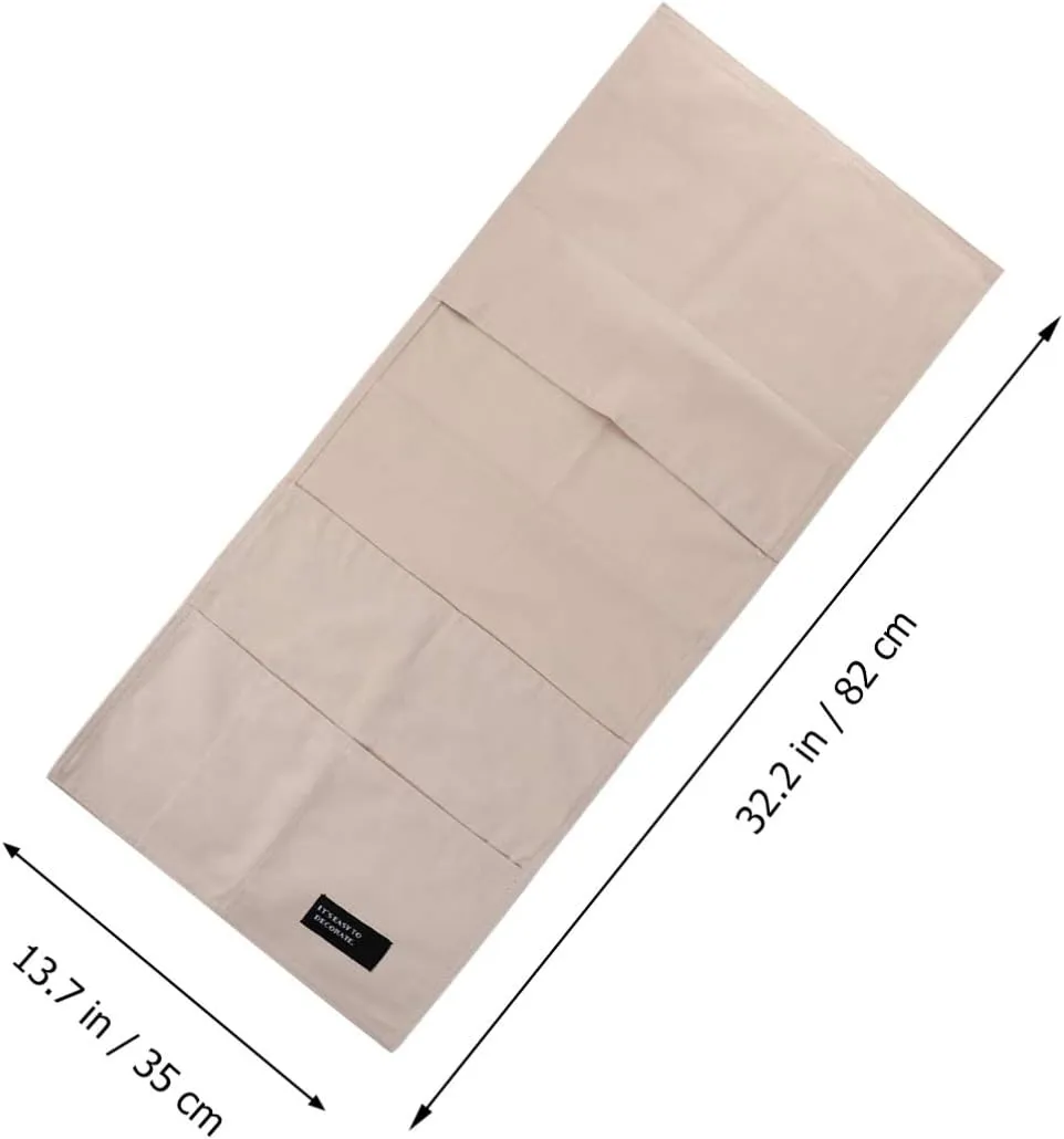 Cabilock Sundry Bag for Sofa Armrest Cotton Fabric 4 Grids for Different Sizes Non-Slip Reusable Simple and Stylish for Living Room