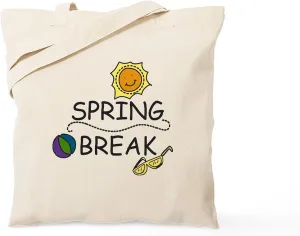 CafePress Spring Break Tote Bag Reusable Natural Beige Canvas Shopping Bag