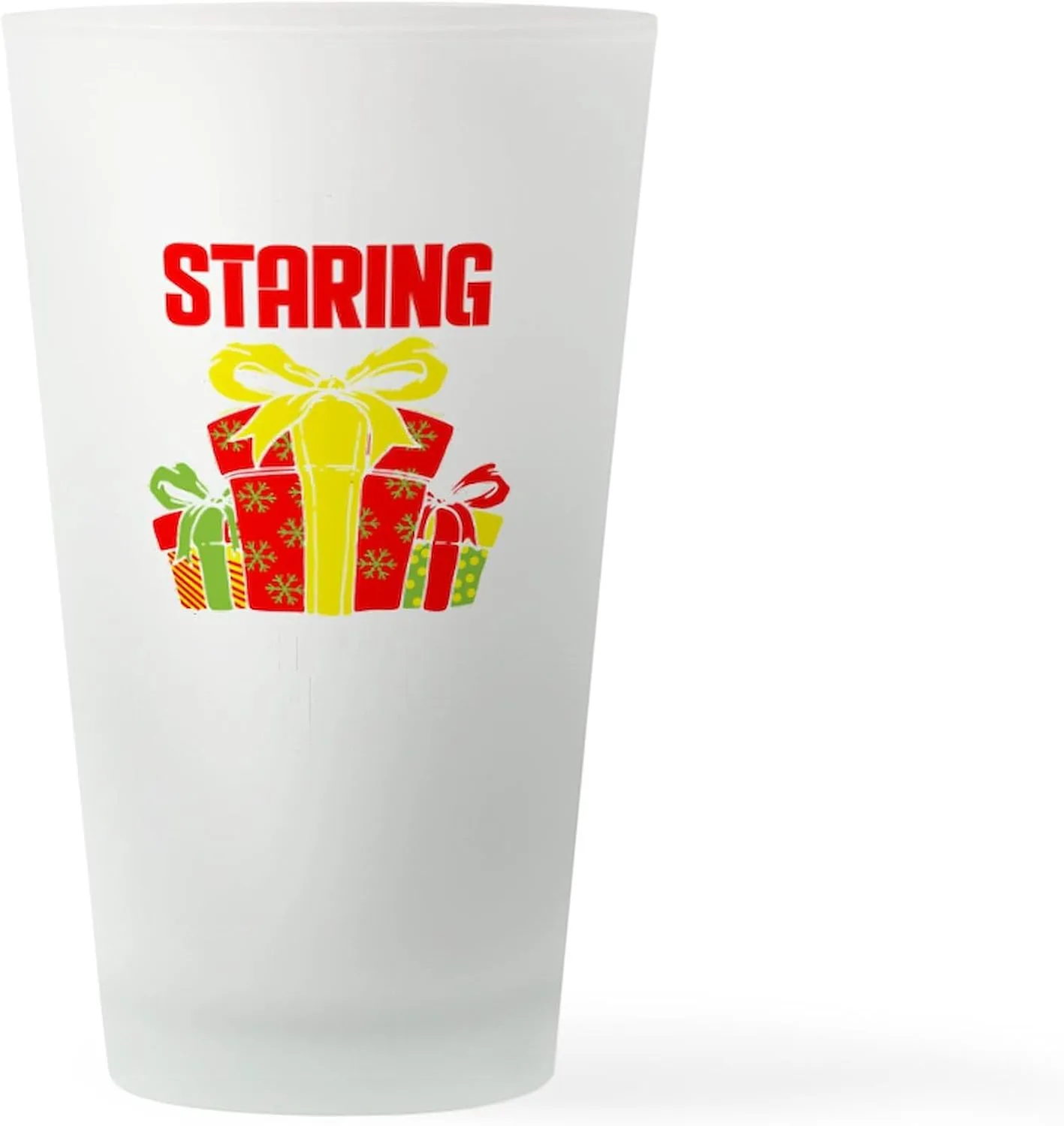 CafePress Stop Staring At My Package Funny Ch Pint Glass, 16 oz. Drinking Glass