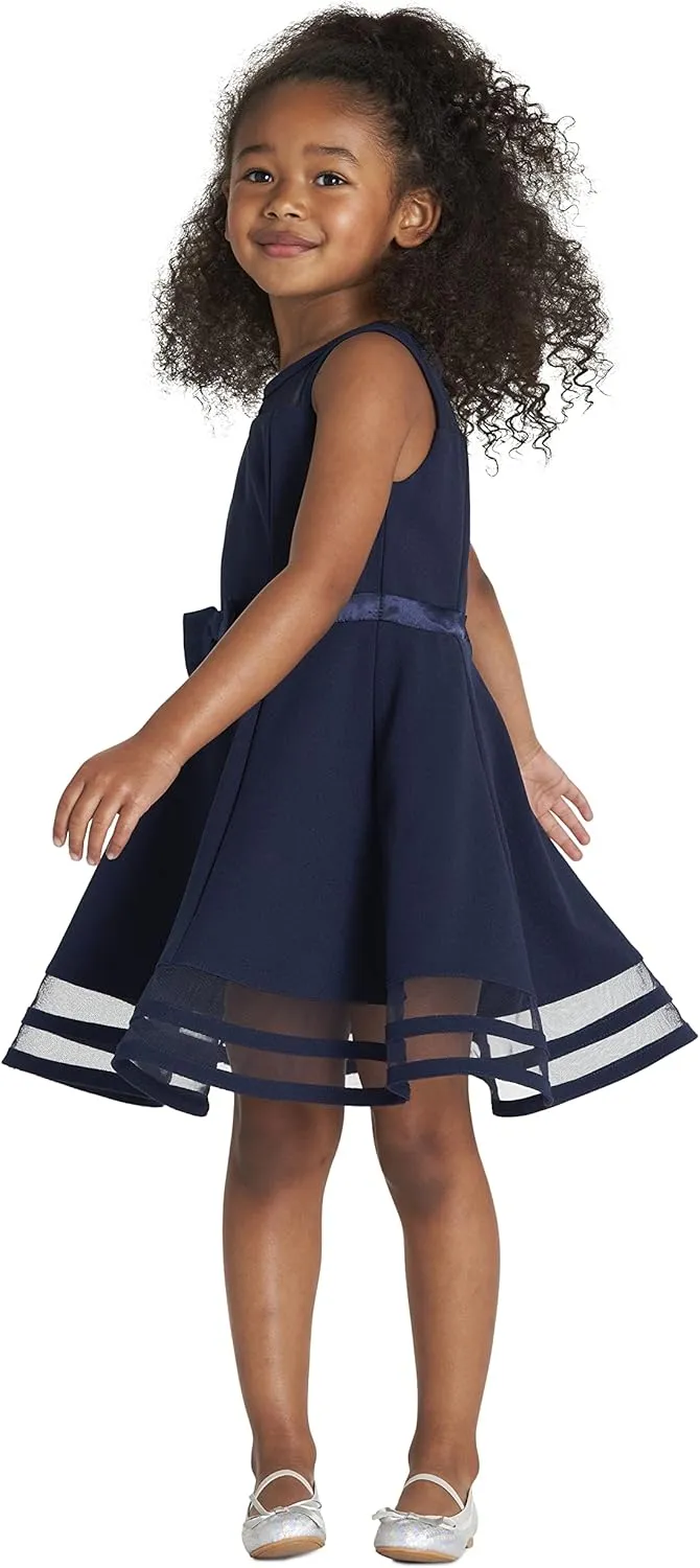 Calvin Klein Girls' Sleeveless Party Dress, Fit and Flare Silhouette, Round Neckline & Back Zip Closure