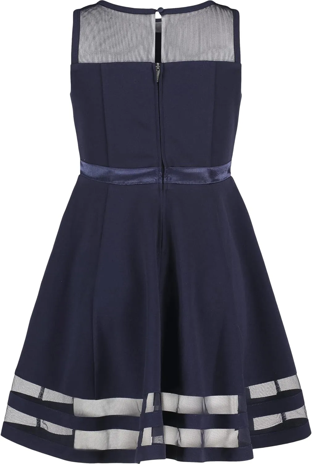 Calvin Klein Girls' Sleeveless Party Dress, Fit and Flare Silhouette, Round Neckline & Back Zip Closure