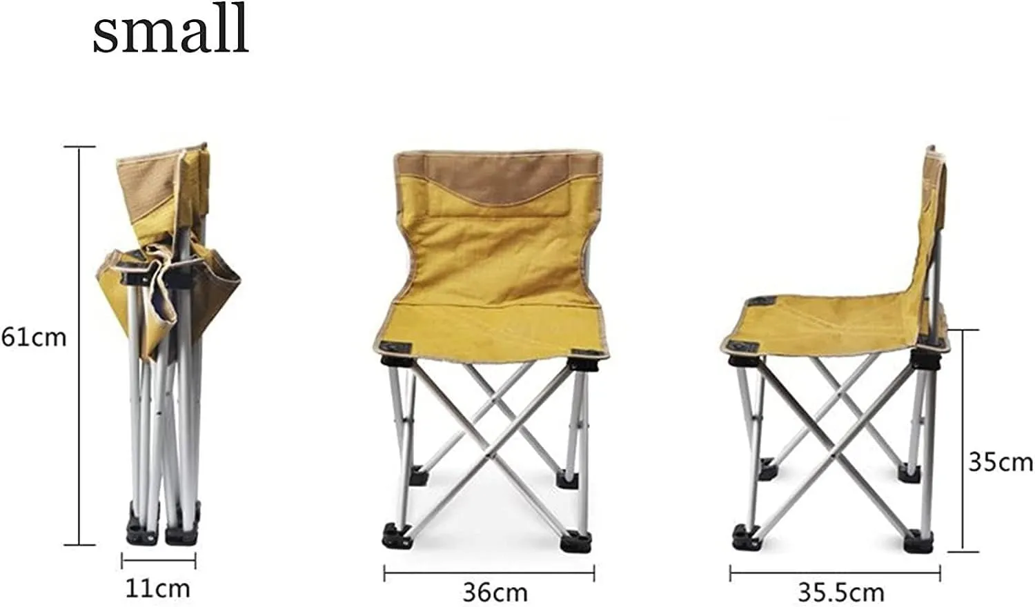 Camping Chair Outdoor Portable Aluminum Alloy Folding Chair Backrest Ultralight Fishing Leisure Chair Beach Seat Stool Outdoor Camping Folding Chair (Color : Yellow, Siz