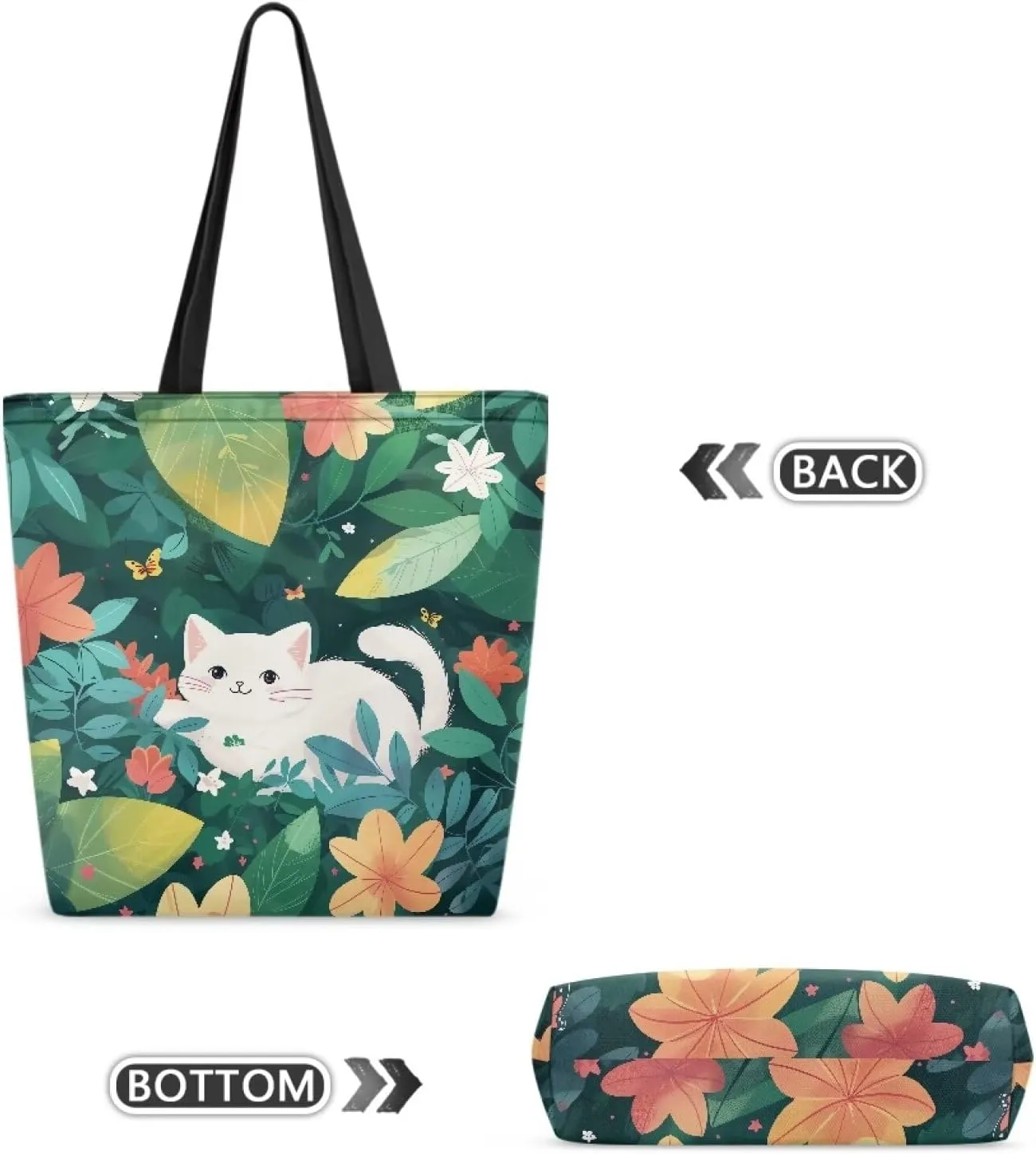 Canvas Bags for Groceries for Women Grocery Cloth Bag with Long Handle Heavy Duty Shoulder Bag for Shopping