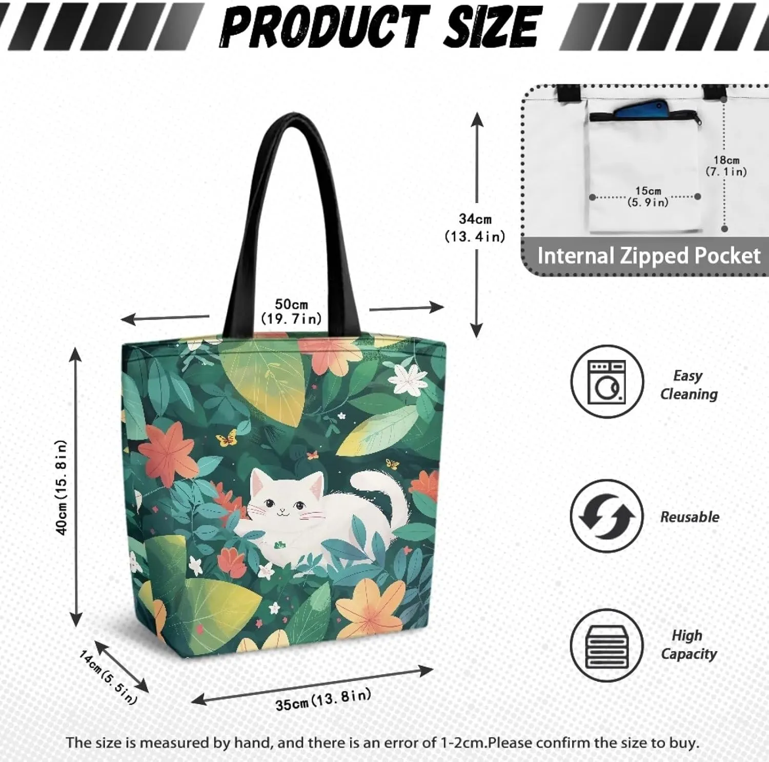 Canvas Bags for Groceries for Women Grocery Cloth Bag with Long Handle Heavy Duty Shoulder Bag for Shopping