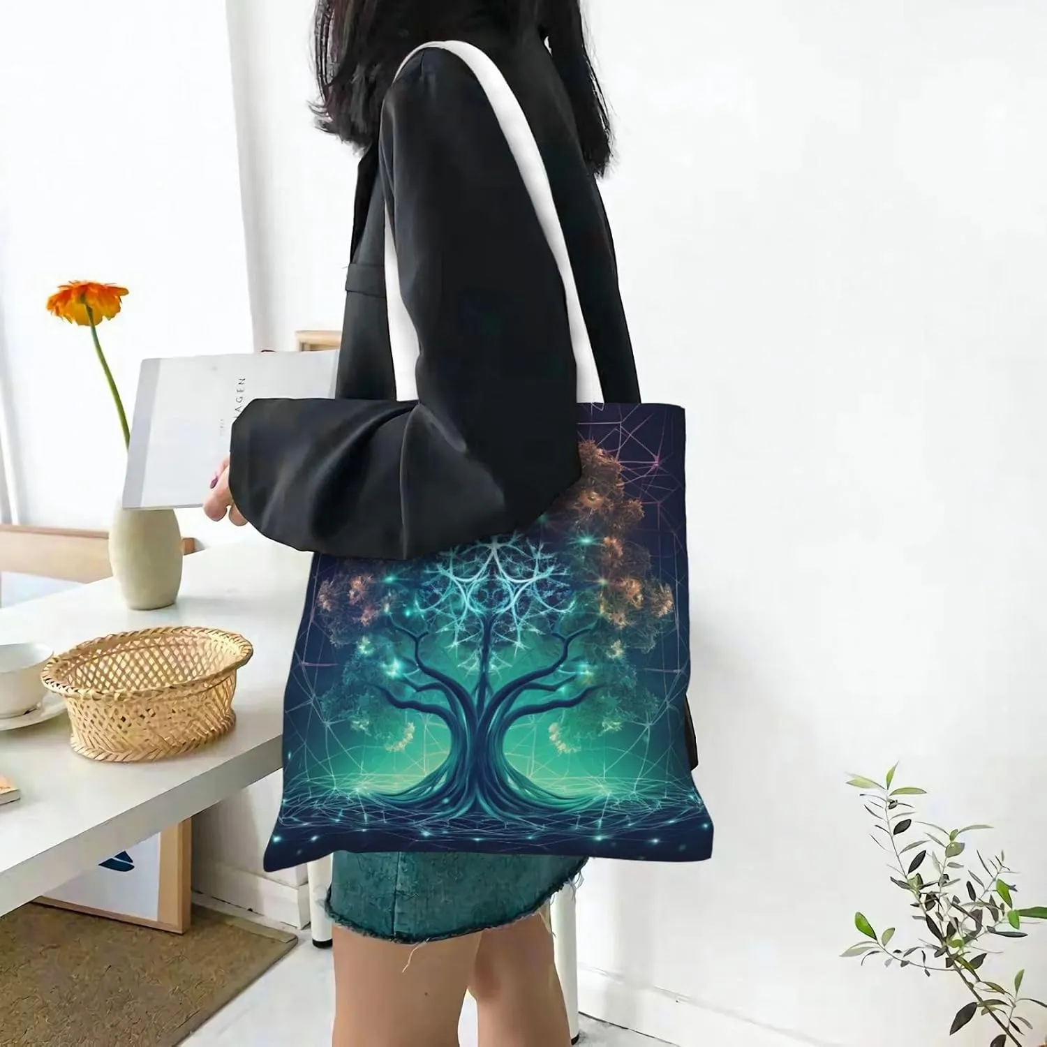 Canvas Tote Bag For Women Reusable Shopping Bag Casual Eagle Shoulder Bag Handbag For Travel